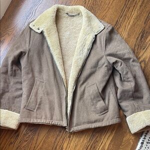 Cozy Tan Teddy Jacket with Cream Accents